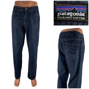 Patagonia Mens 32 x 31 Jeans Blue Iron Clad Straight Fit Wash Organic Cotton